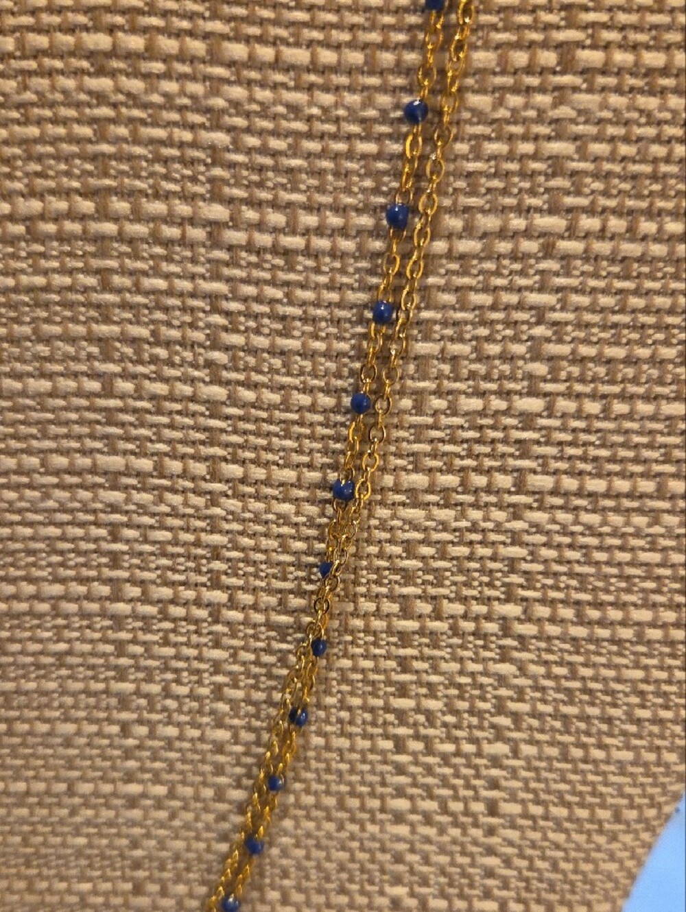 Plunder Delicate Blue Bead Station & Chain Double Necklace and Bracelet Set - Picture 3 of 4